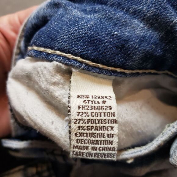 1st kiss stretch denim shorts flap pocket rolled hem - Picture 7 of 9